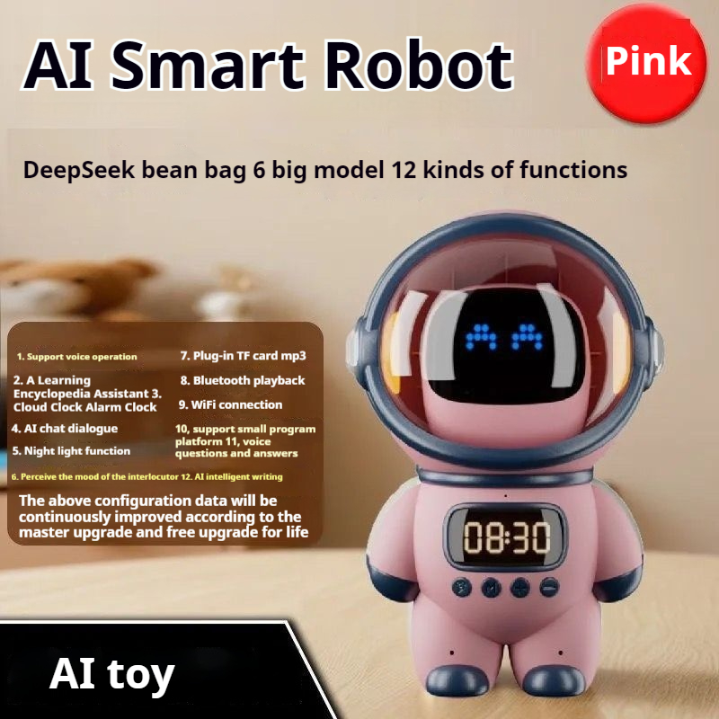 Ai Smart Ai Voice Chat Robot Bluetooth Speaker Digital Alarm Clock Sleep Aid Night Light Home Kids Companion Festival Gift - Image 4