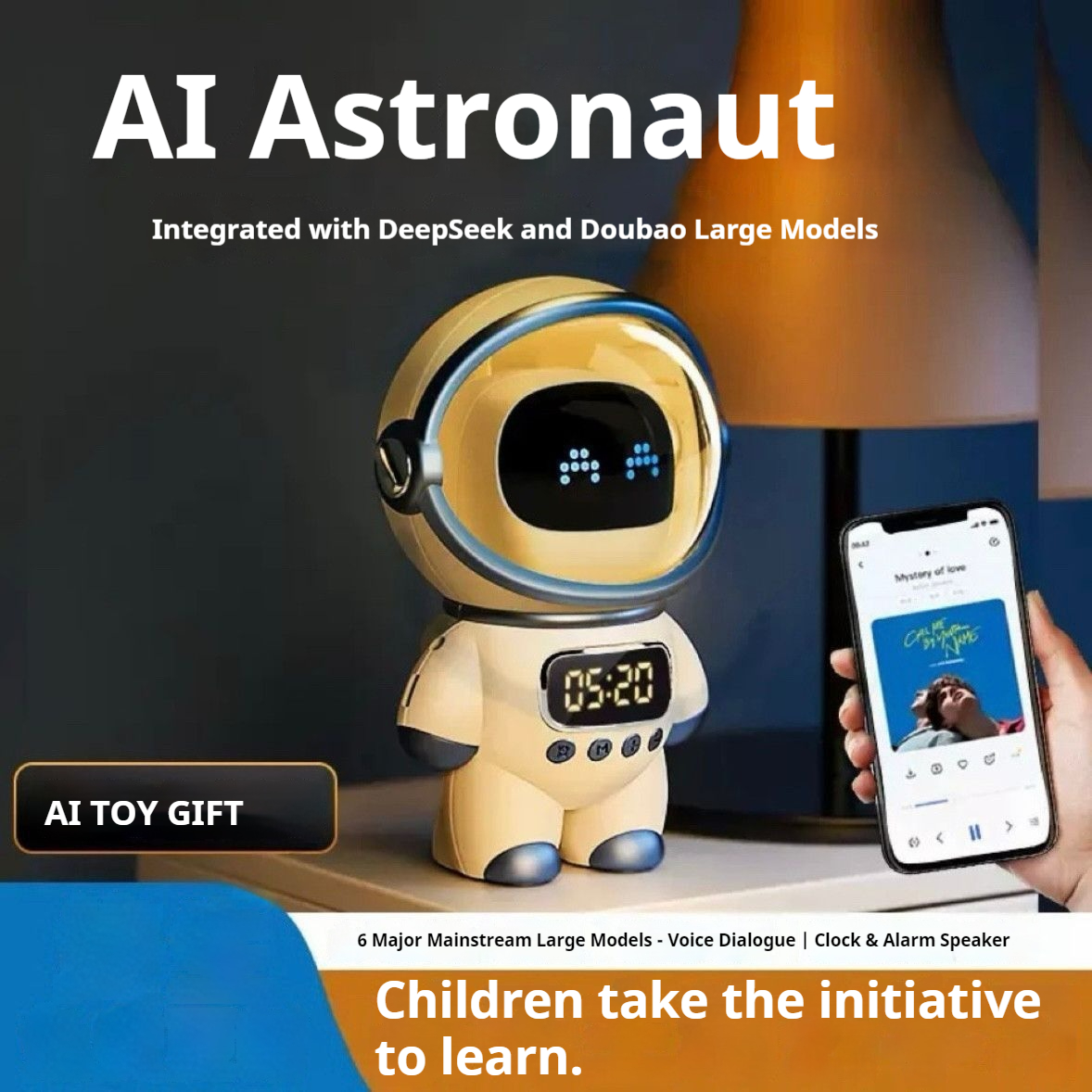 Ai Smart Ai Voice Chat Robot Bluetooth Speaker Digital Alarm Clock Sleep Aid Night Light Home Kids Companion Festival Gift - Image 5