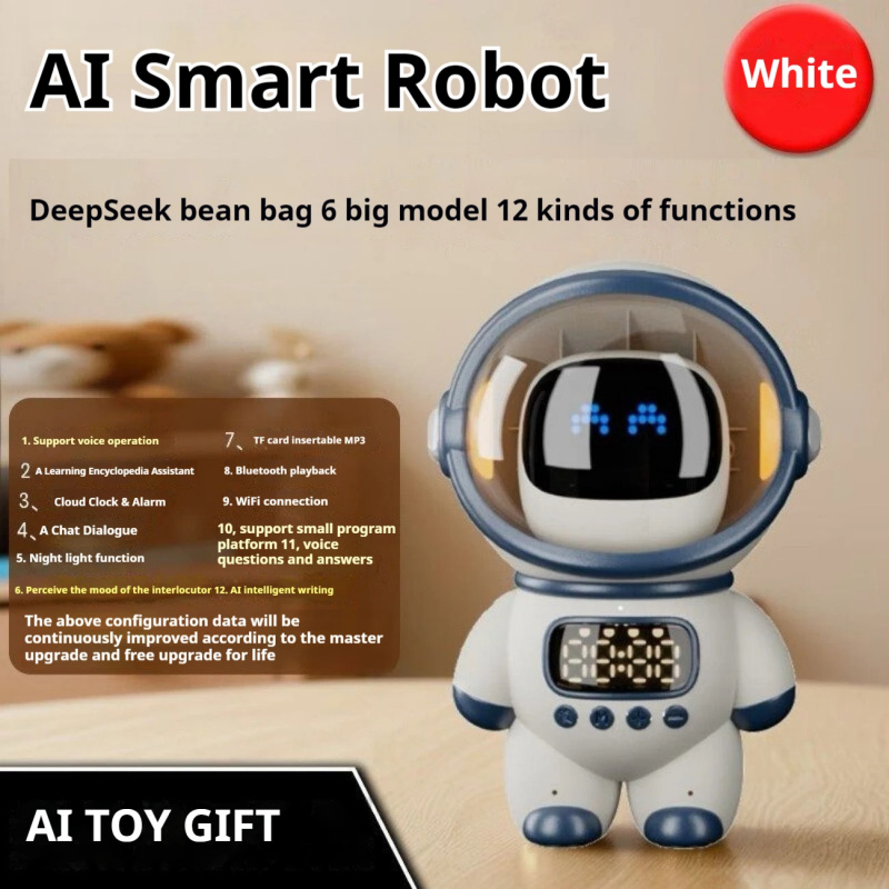 Ai Smart Ai Voice Chat Robot Bluetooth Speaker Digital Alarm Clock Sleep Aid Night Light Home Kids Companion Festival Gift - Image 6