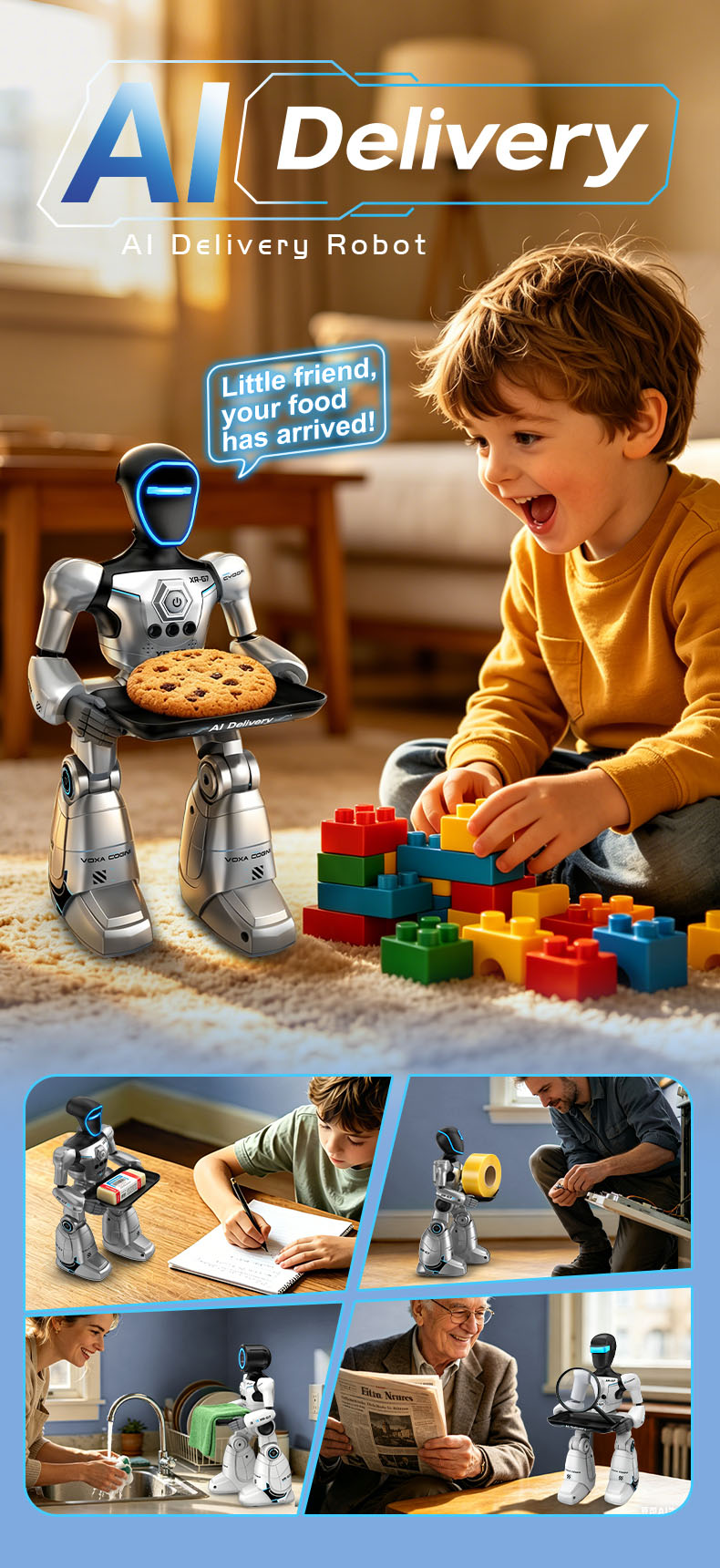 AI Smart Voice Robot Toy with Gesture Sensing & Smart Programming, Interactive Robot with Lights & Music, Perfect Gift for Kids - Image 3