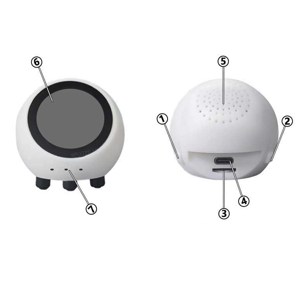 AI Voice Chat Robot No Touch Screen Multi-Function Smart Desktop Robot 1.28in Smart Assistant Robot for Home Office((No Battery) - Image 5