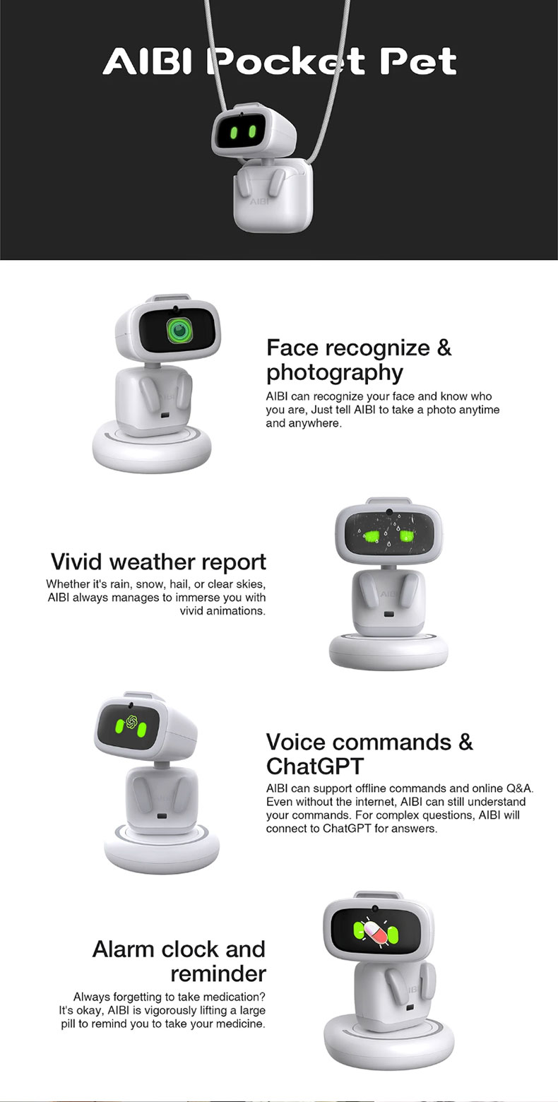 AIBI Pocket Robot Intelligent Voice Dialogue Chattgpt Toy Robot Christmas Gift