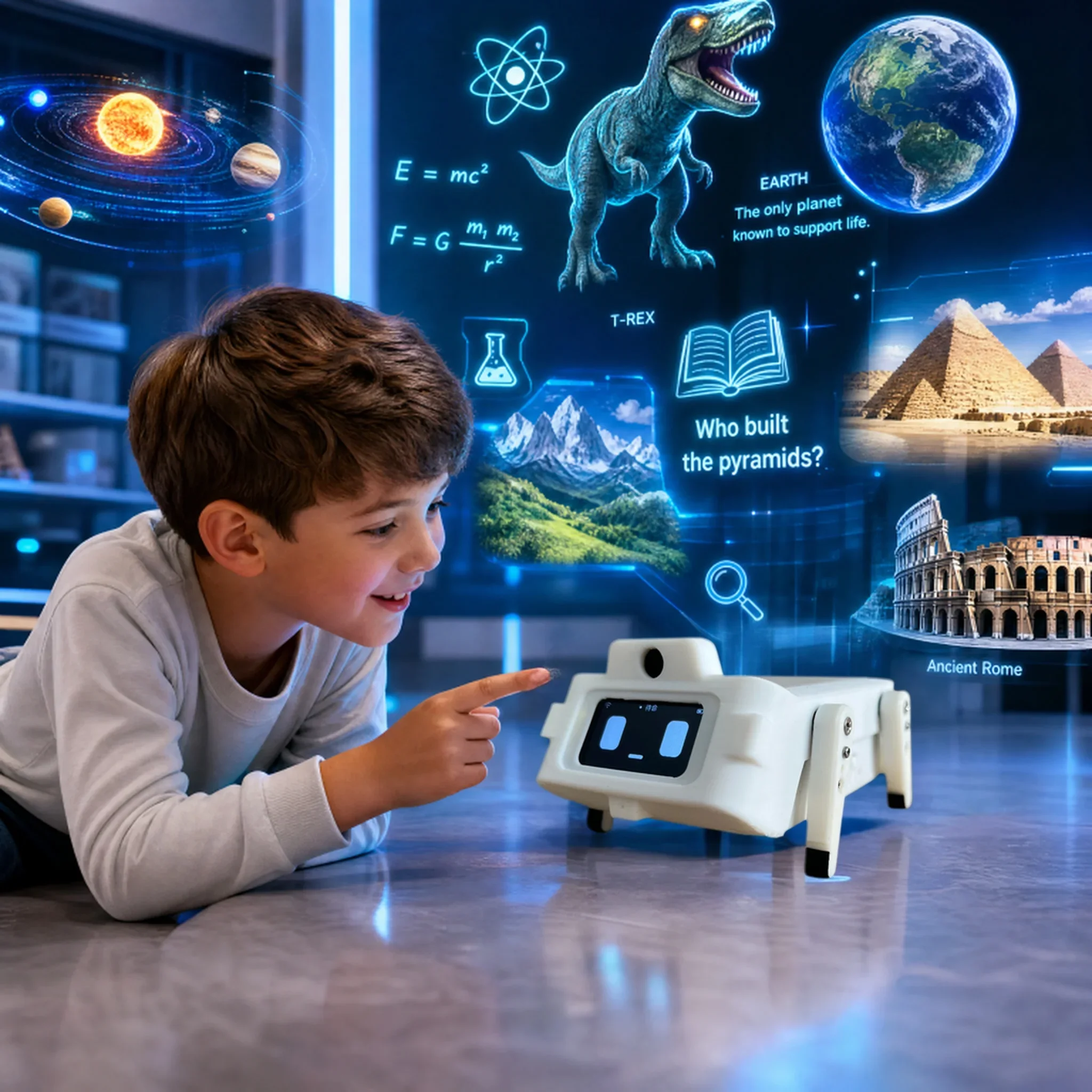 CLOUDRAKER Tuya Smart AI Robot Dog, 61+ Languages, 12+ Actions & Emojis, Voice Interactive Educational Toy for Kids