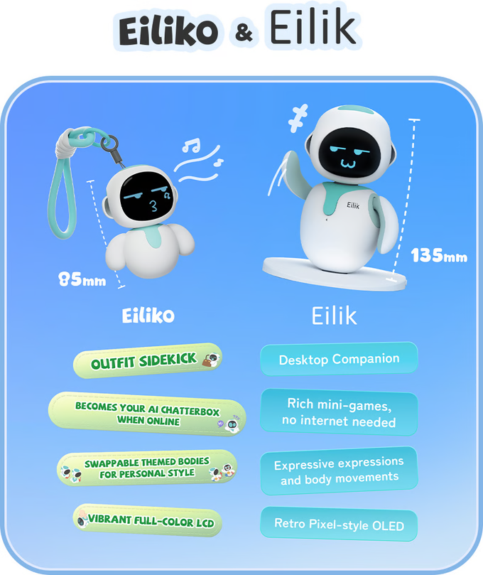 Eiliko Smart Robot AI Companion 2-Pack