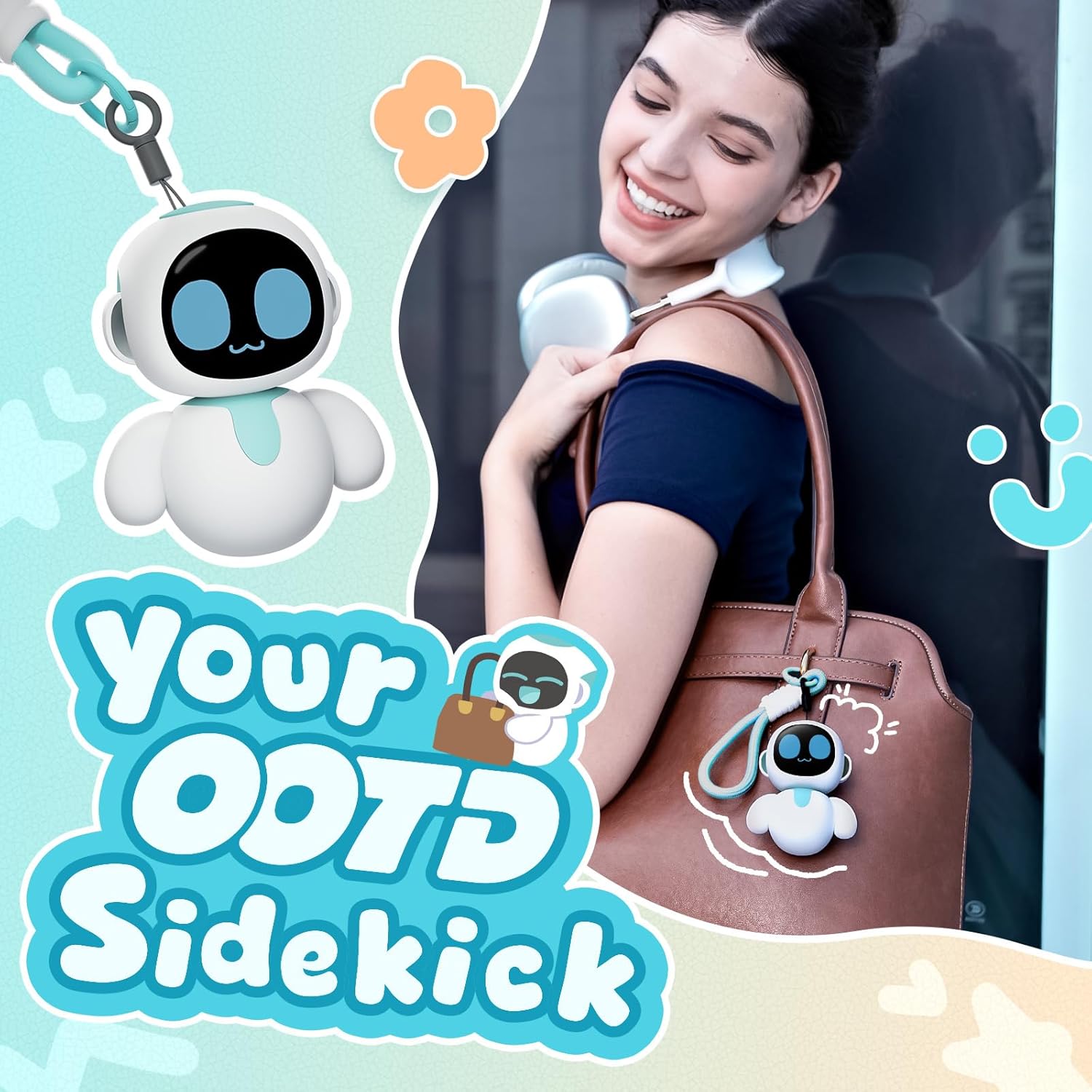 ENERGIZE LAB Eiliko Aquamarine  Your Tiny AI Charm Robot That Matches Every Daily Outfit, Fun Electronic Pendant Toys For Kids - Image 4