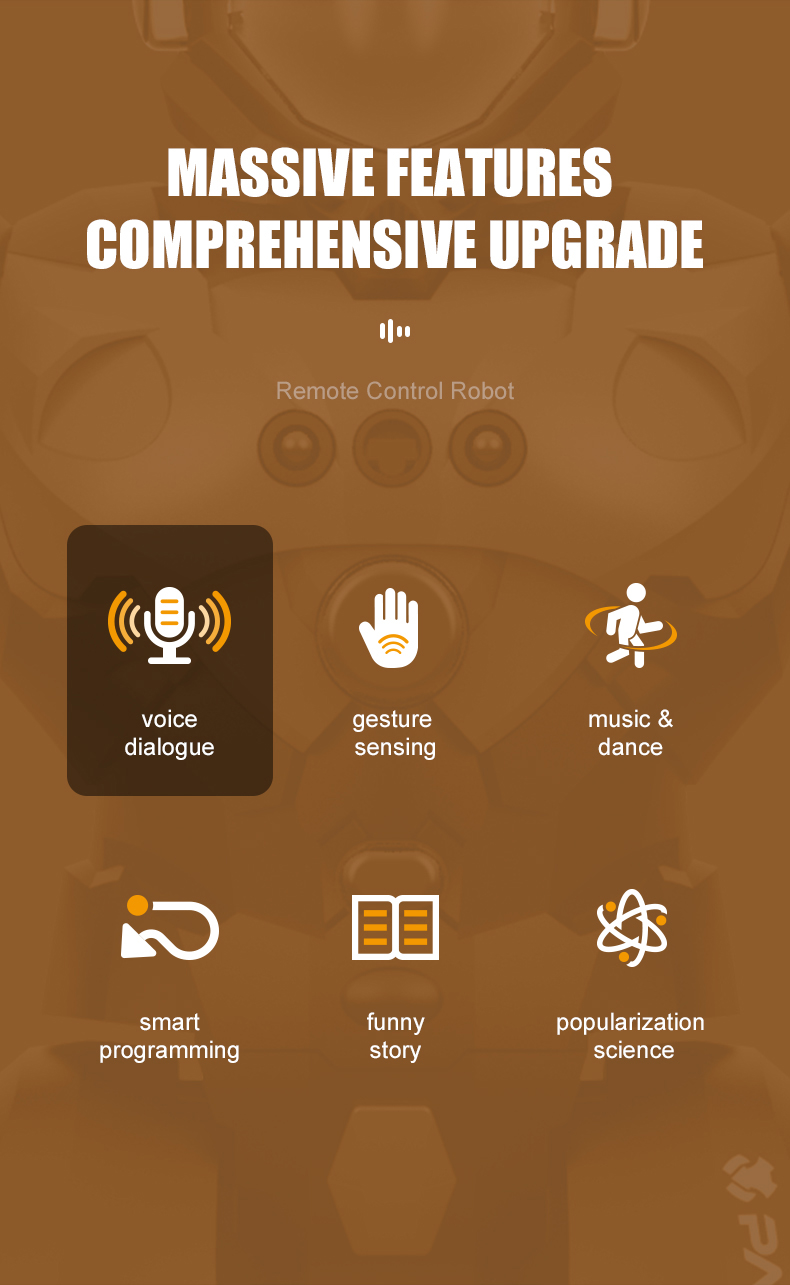 Gesture Sensing RC Robot Voice Control Programmable Robot Singing Dancing English Learning Interactive Toy for Children Boys - Image 3