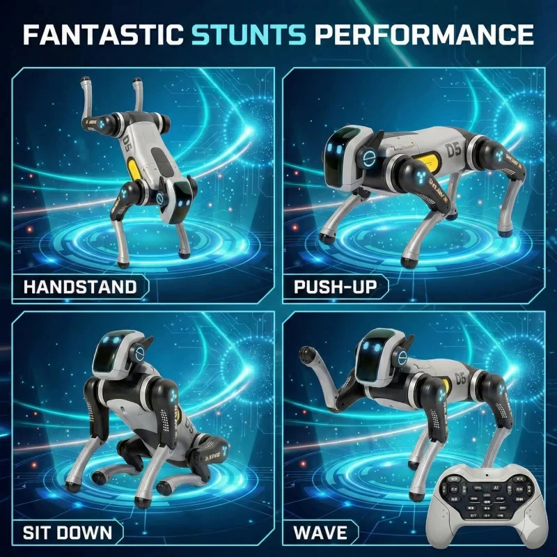 High Tech AI Bionic Robot Dog Remote Control Voice Touch Interaction Custom Programming Dance Music Kids Holiday Toy - Image 3