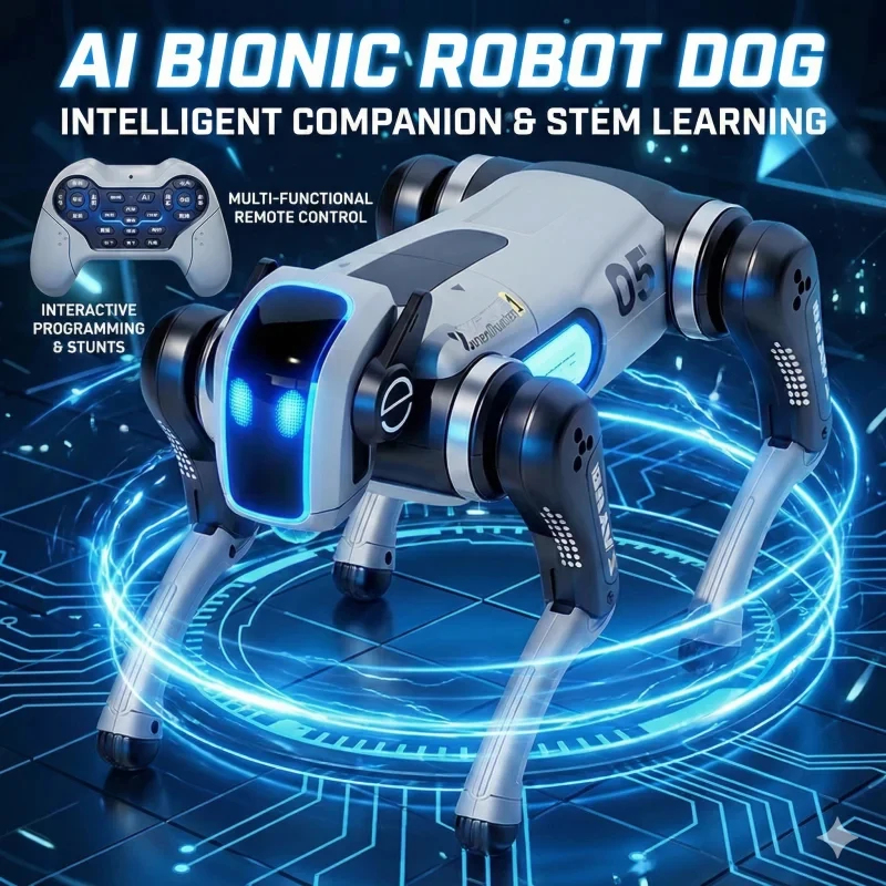 High Tech AI Bionic Robot Dog Remote Control Voice Touch Interaction Custom Programming Dance Music Kids Holiday Toy - Image 5