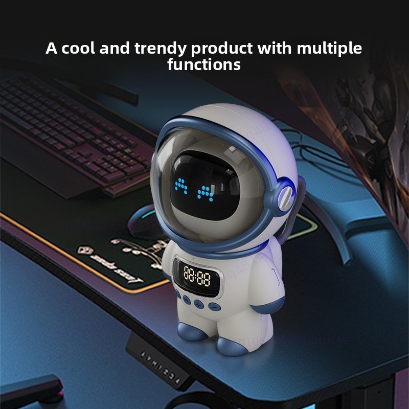 New Intelligent AI Interactive Wireless Bluetooth Speaker Clock Alarm Clock Plug in Memory Card Computer Surround Sound Speaker - Image 3