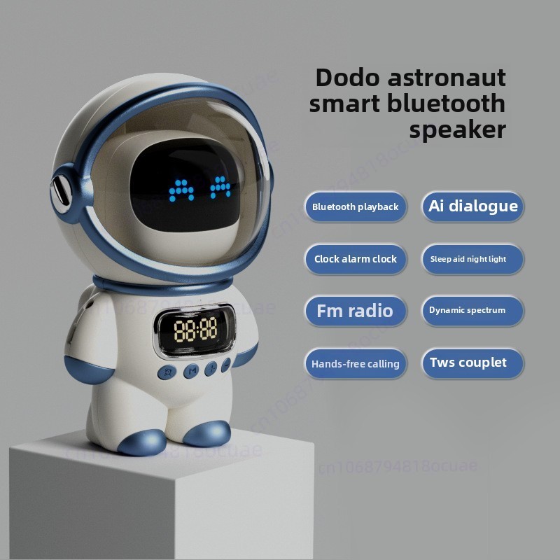 New Intelligent AI Interactive Wireless Bluetooth Speaker Clock Alarm Clock Plug in Memory Card Computer Surround Sound Speaker - Image 6