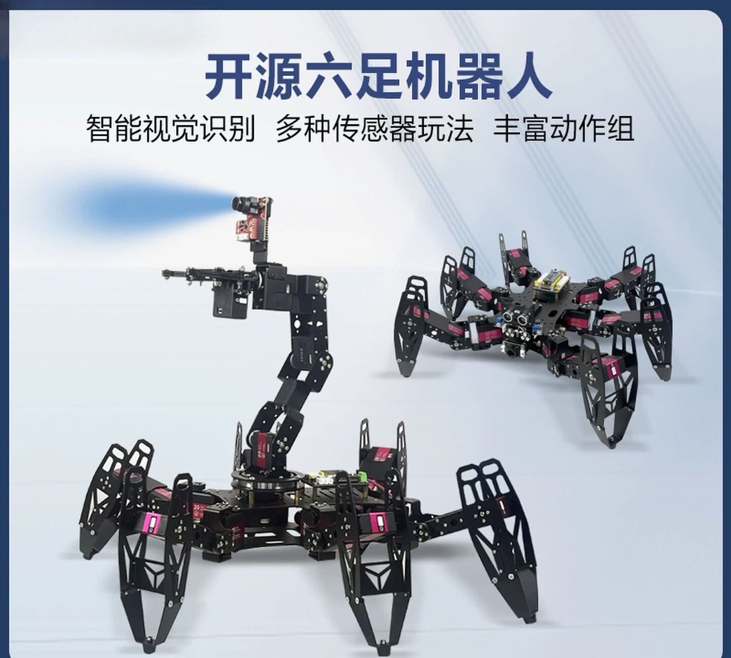 Open Source Intelligent Vision Hexapod Robot Bionic Spider Robot Multi-legged Handling Programming Robot