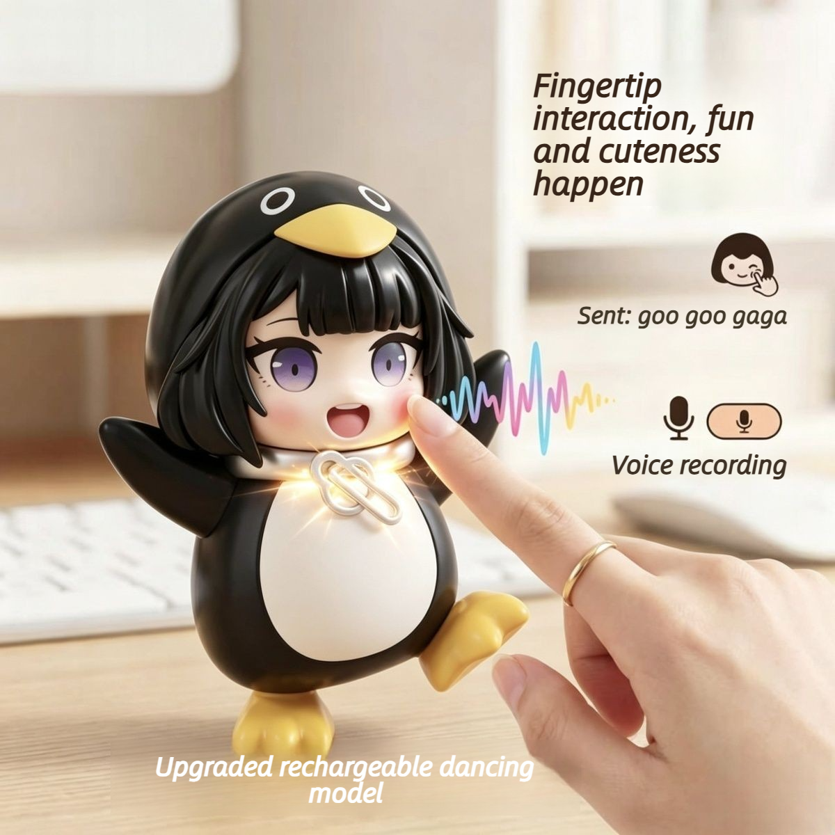 Talking, Dancing, Cooing, Quacking, Little Penguin Toy, Learning To Speak, Glowing, Intelligent Voice Decompression Toy, Charging