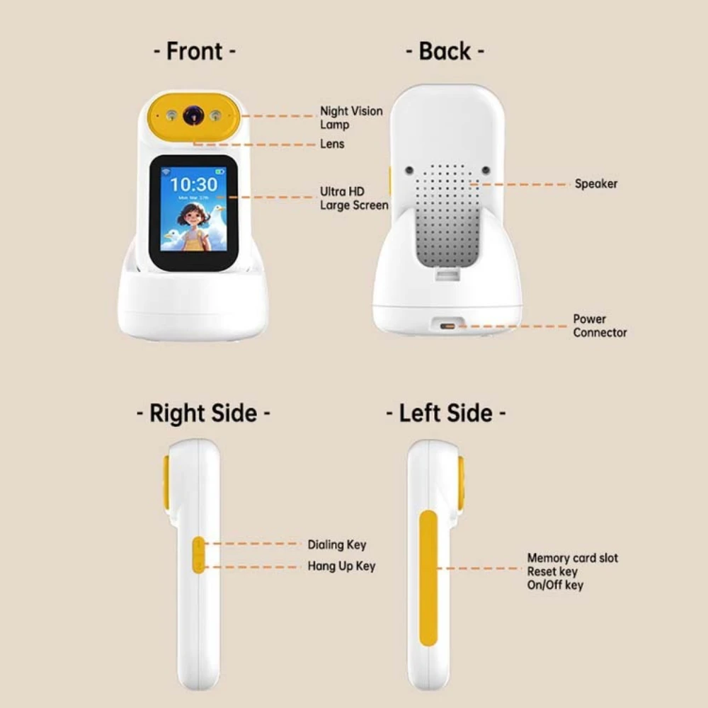 2.8 Inch Screen Wifi Security Camera 360 PTZ 2-Way Video Baby Monitor Night Vision AI Detection Alarm Telecamera Home Webcam - Image 6