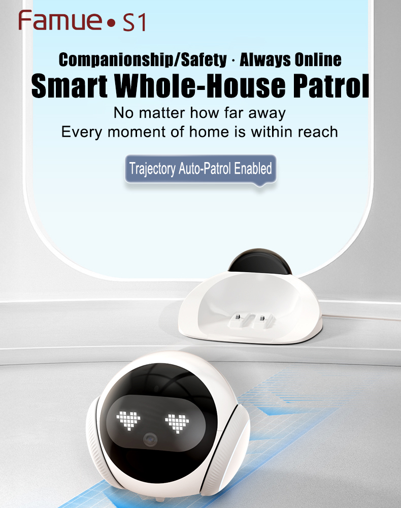 2025Famue Automatic Charging Robot Camera HD 5G WIFI IP Camera Pet Mobile Tracking Night Vision CCTV Remote View TUYA APP Camera
