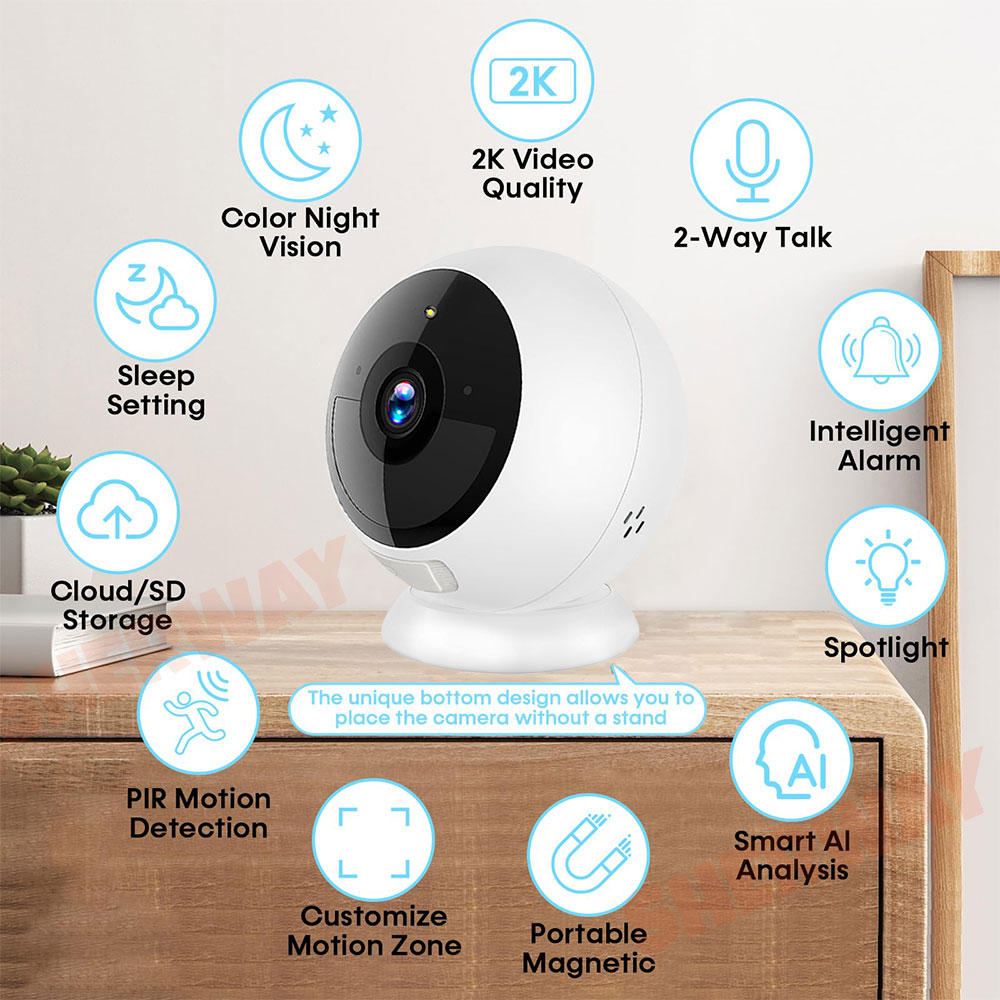 2K 5MP Wireless Outdoor Security Camera with AI Motion Detection