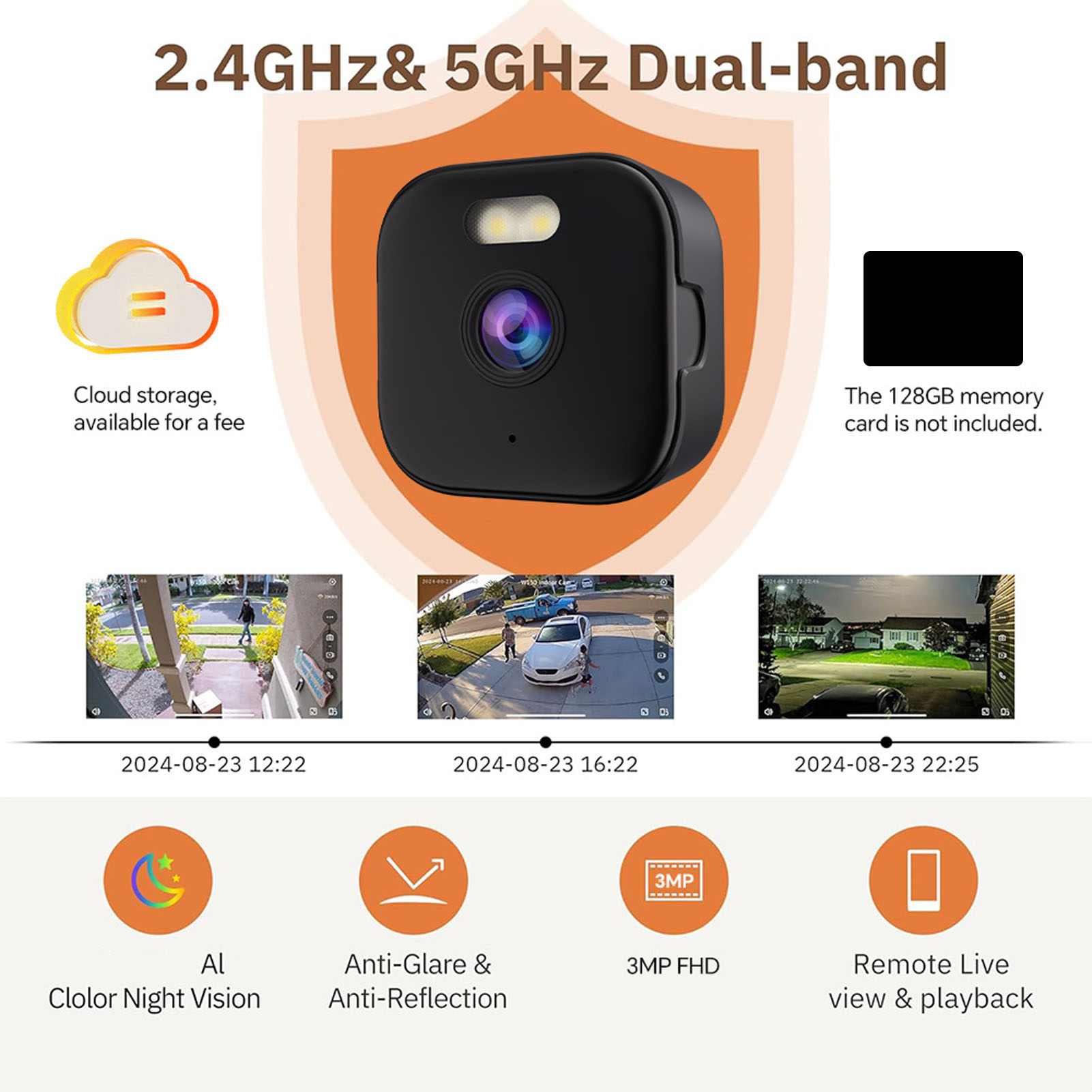 2K Window Camera AI Full Color Anti Glare Indoor Security Camera with 2.4G 5G WiFi PIR Motion Detection for Home Baby Pet Surveillance - Image 5