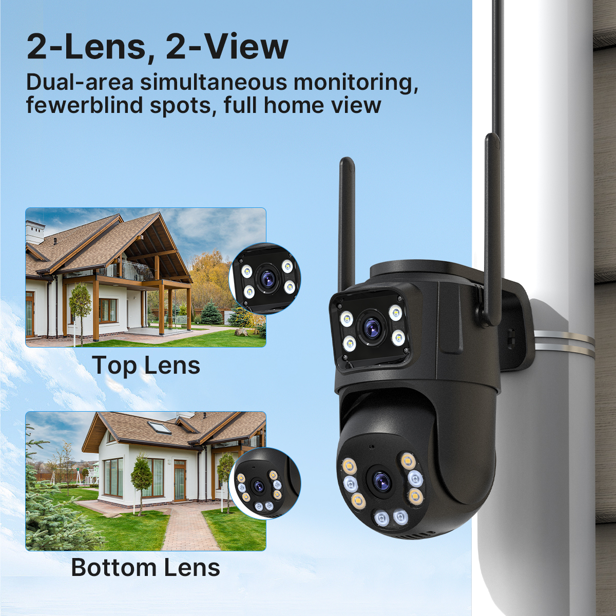 4K 8MP HD Wifi PTZ Camera Outdoor 4MP Dual Lens Dual Screen AI Auto Tracking IP Camera CCTV Audio Video Surveillance P2P iCSee - Image 3