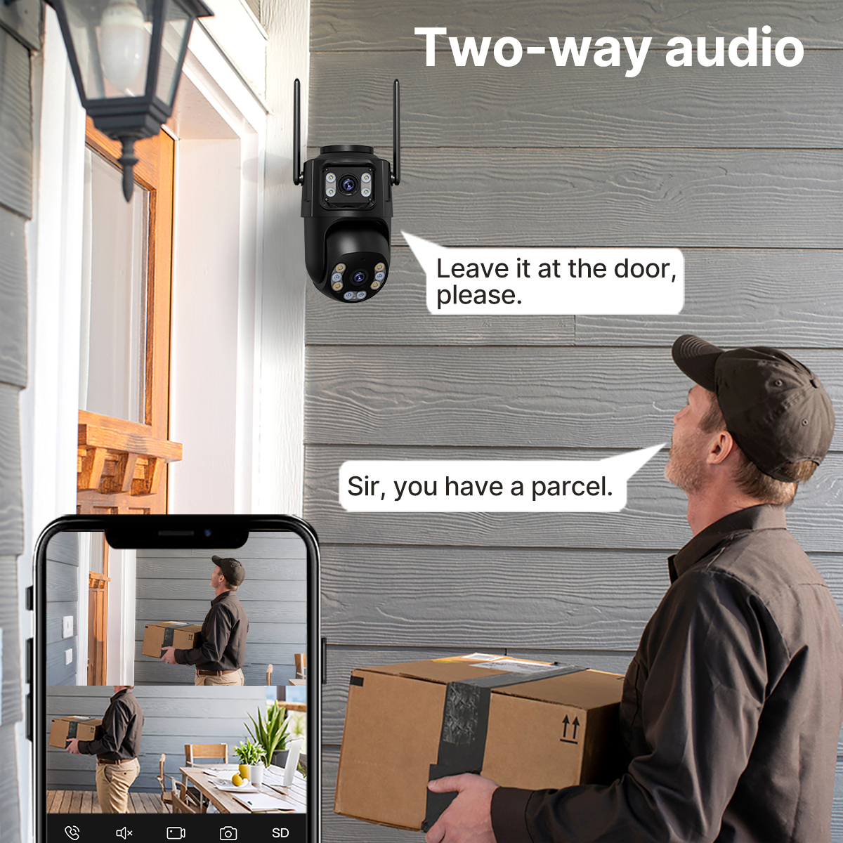 4K 8MP HD Wifi PTZ Camera Outdoor 4MP Dual Lens Dual Screen AI Auto Tracking IP Camera CCTV Audio Video Surveillance P2P iCSee - Image 6