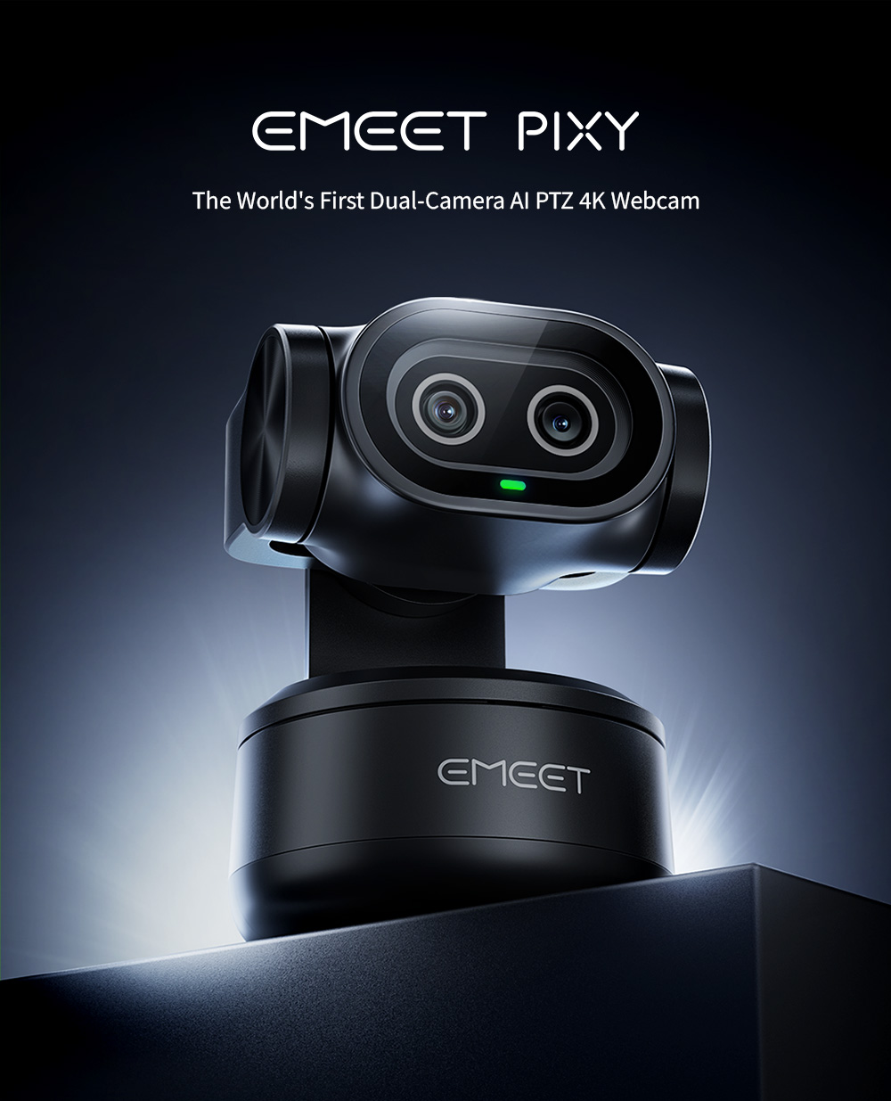4K Webcam PTZ Web Camera Gesture Control Autofocus AI Tracking Video Camera for Streaming EMEET PIXY Dual-Camera With Sony Sensor