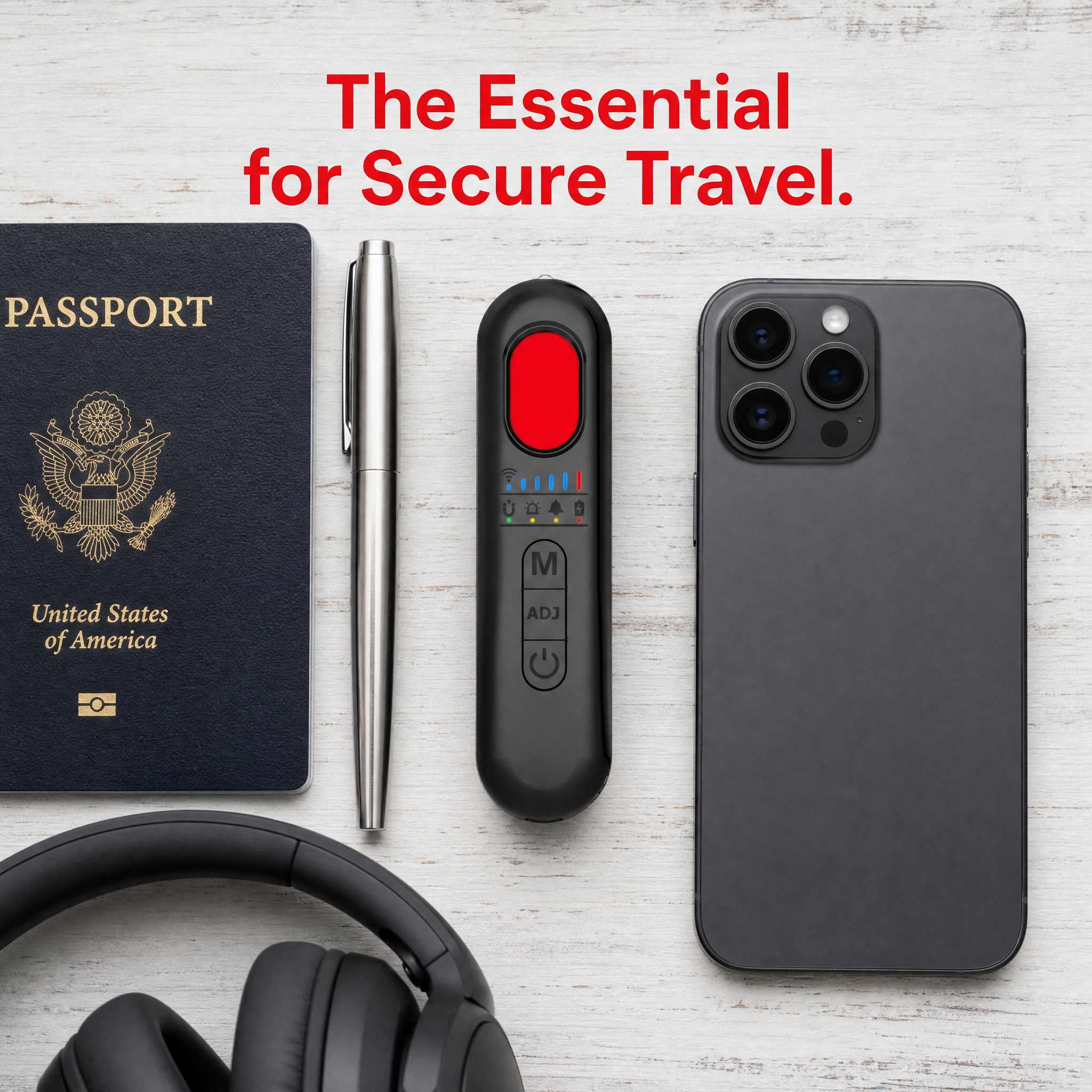 6-in-1 AI Anti Spy Hidden Camera Detector Infrared RF Signal Scanner GPS Tracker Bug Detector Vibration Alarm Portable Privacy P - Image 5