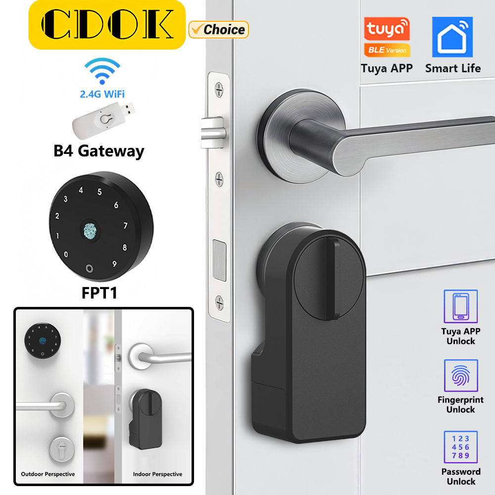 CDOK A1 Ultra smart lock, Tuya BT version, optional: fingerprint / password / WiFi remote unlocking, punch-free installation