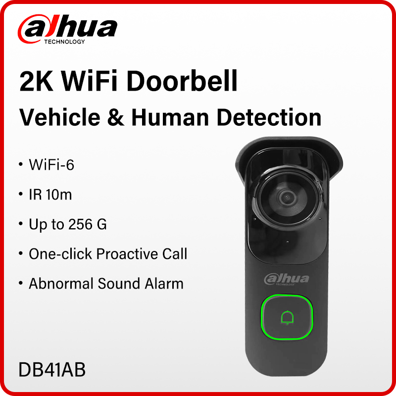 Dahua 4MP WiFi Video Intercom AI Human & Vehicle Detection Doorbell Abnormal Sound Alarm 2K Night Vision Door Camera Wifi 6 DB41AB