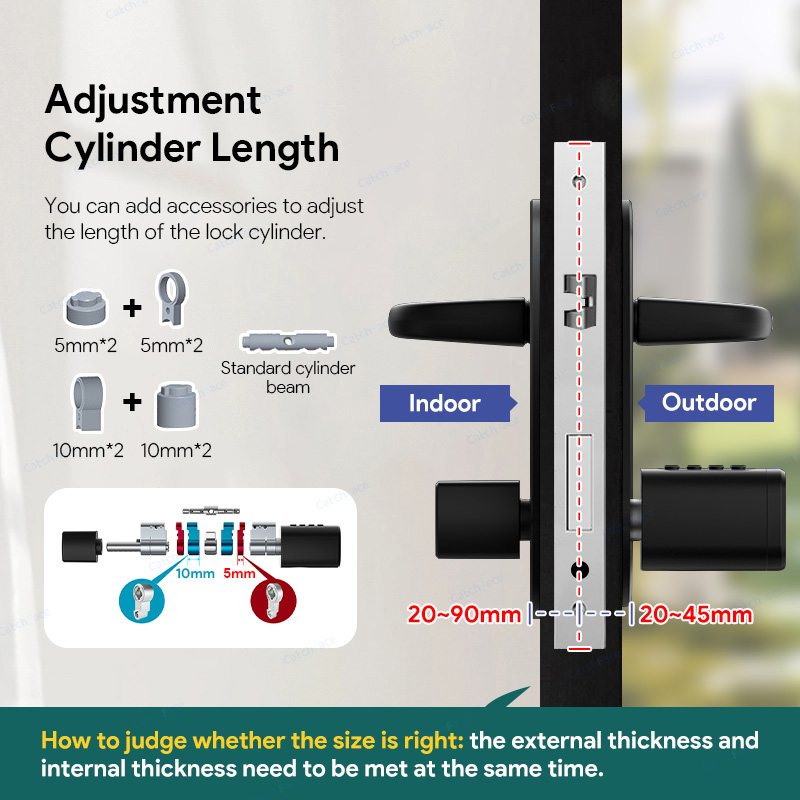 Euro TT Lock APP Fingerprint or Code Password Digital RFID Card Cylinder Smart Door Lock Electronic with Alexa Google Home - Image 5