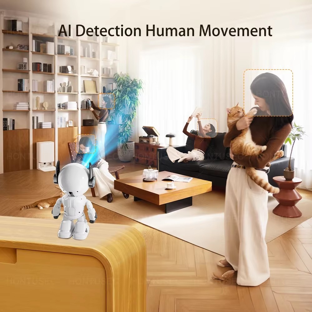 Hi Easy APP Robot Camera Wifi 5MP Indoor Home Security Camera Night Vision Two Way Audio Auto Tracking Indoor Baby Monitor - Image 4