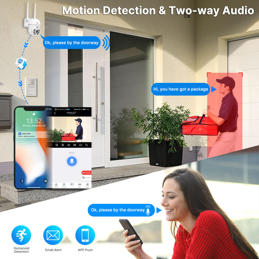 Hiseeu 5MP WiFi CCTV PTZ Camera Security System Kit 10CH NVR AI Motion Tracking Color Night Vision IP Camera Surveillance System - Image 4