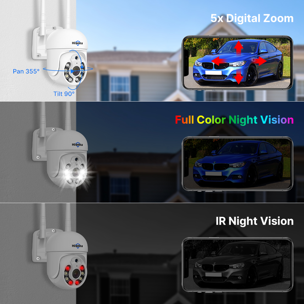 Hiseeu 5MP WiFi CCTV PTZ Camera Security System Kit 10CH NVR AI Motion Tracking Color Night Vision IP Camera Surveillance System - Image 5
