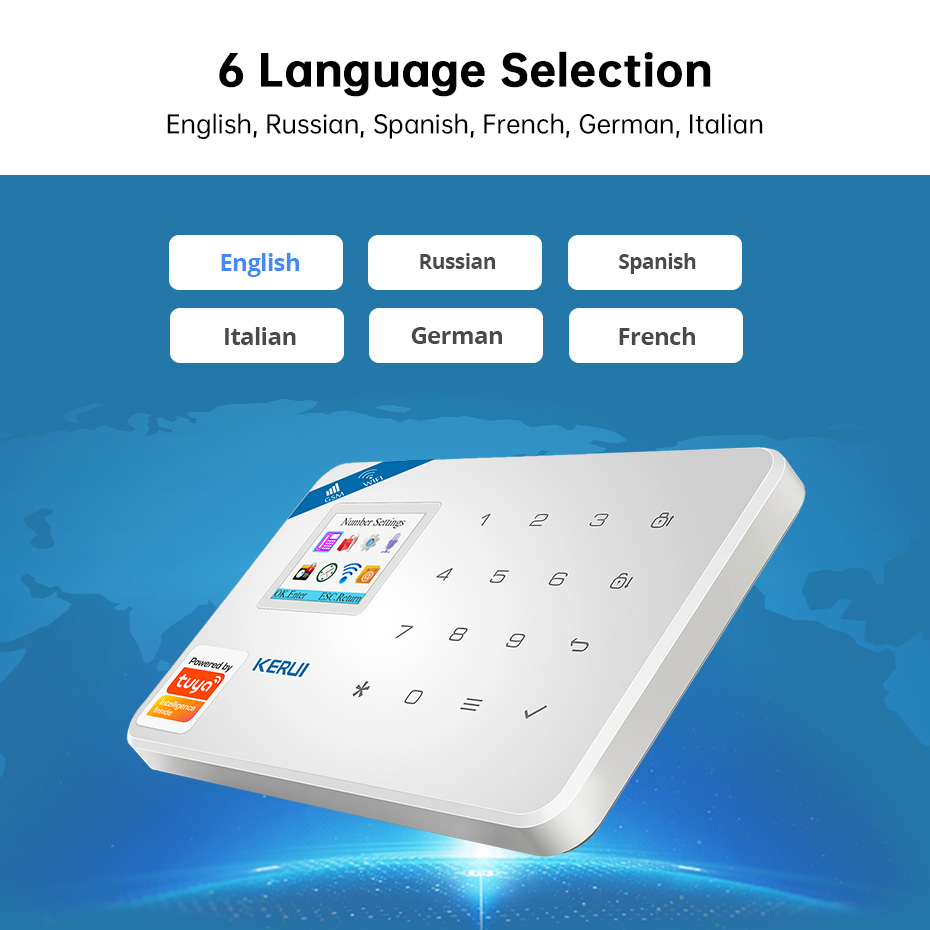 KERUI W181 Alarm System Security Home WIFI GSM Alarm Tuya Smart Motion Detector Door Sensor Burglar IP Camera Work Alexa Google