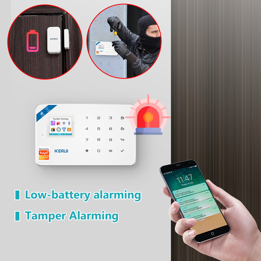 KERUI W181 Alarm System Security Home WIFI GSM Alarm Tuya Smart Motion Detector Door Sensor Burglar IP Camera Work Alexa Google - Image 4