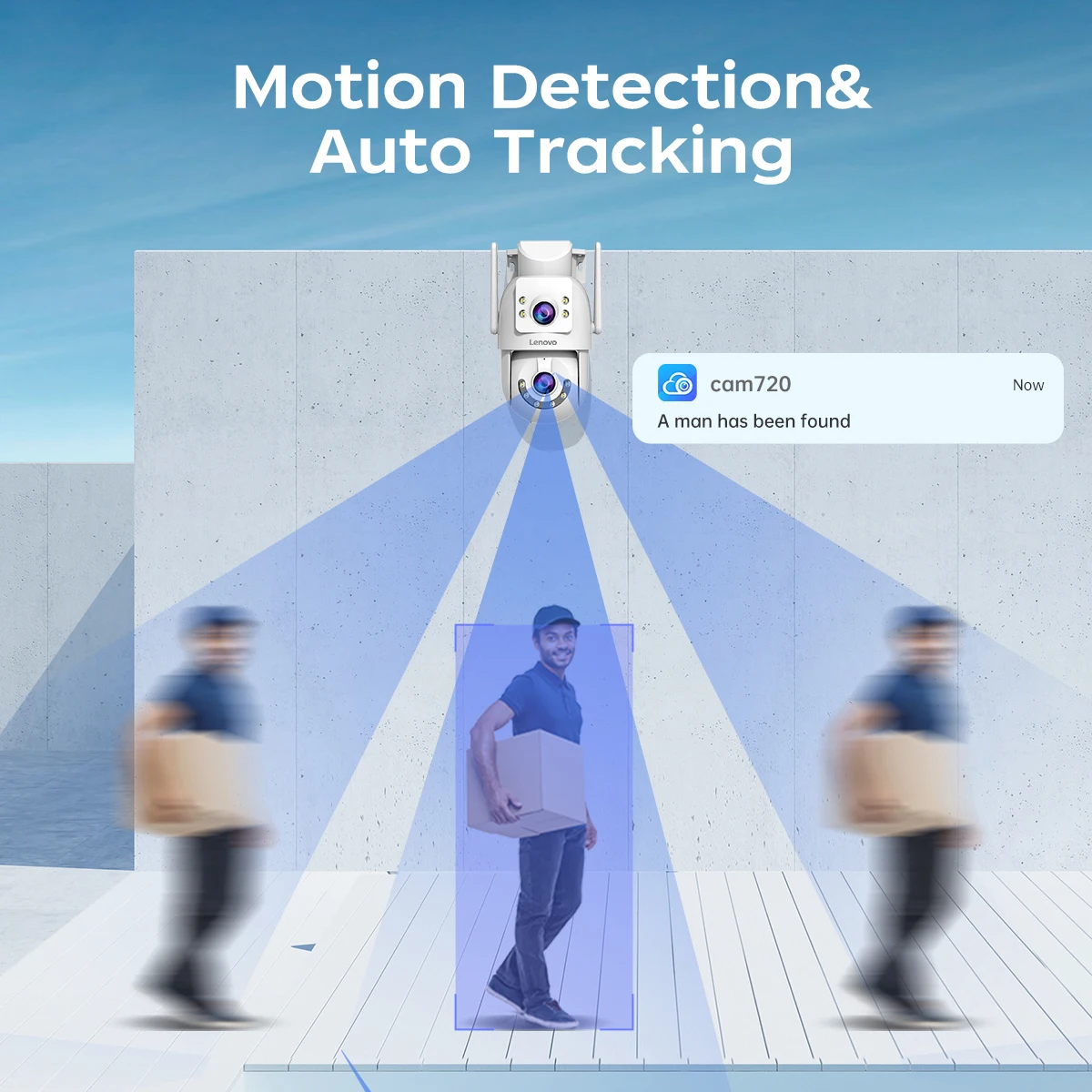 Lenovo 8MP HD Outdoor Security Camera with Dual Lens Dual Screen AI Tracking PTZ Color Night Vision Surveillance Protection - Image 3