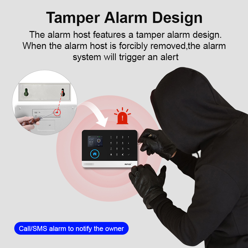 PGST Alarm System for Home WIFI GSM Security Alarm Host Ant-theft with Door Motion Sensor Work with Tuya Control work Alexa - Image 3