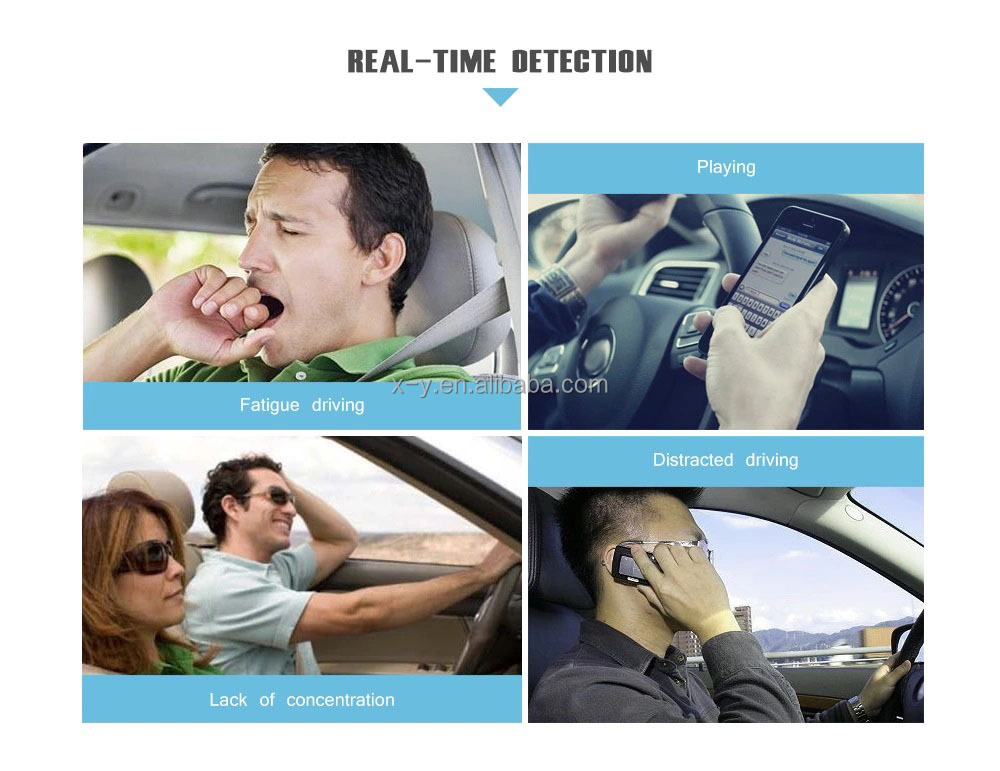 Plug and play DMS Driver safety Anti Sleepy Fatigue call Alarm Distraction Driving Reminder AI Warning Device IR Night Vision