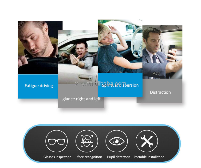 Plug and play DMS Driver safety Anti Sleepy Fatigue call Alarm Distraction Driving Reminder AI Warning Device IR Night Vision - Image 3
