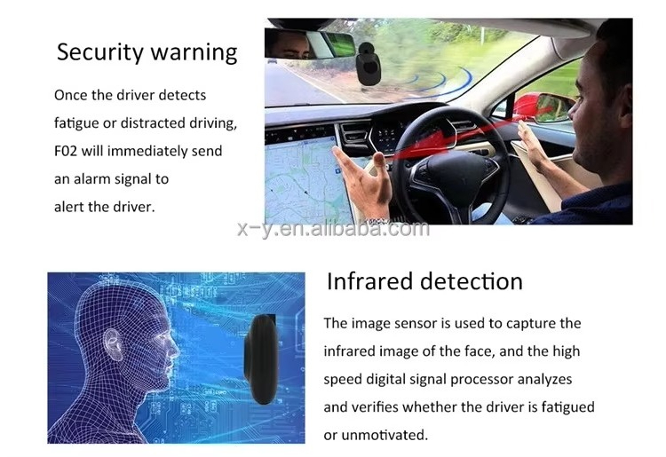 Plug and play DMS Driver safety Anti Sleepy Fatigue call Alarm Distraction Driving Reminder AI Warning Device IR Night Vision - Image 5