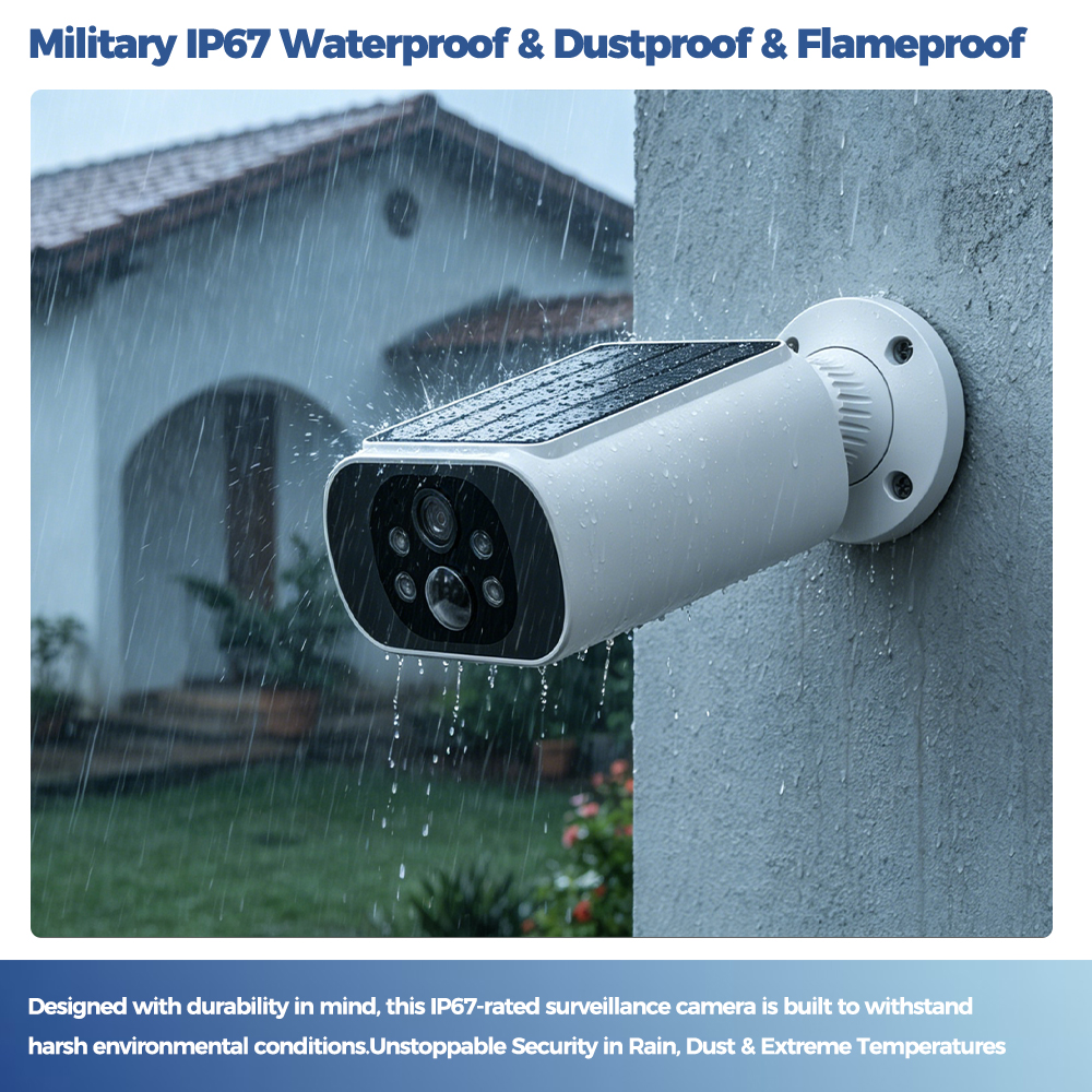 Solar Camera WIFI Outdoor Wireless Security Cam 2.5K Ultra Standby Time PIR Smart Light Color Night Vision AI Detect Battery Cam - Image 3