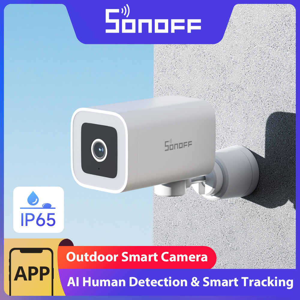 SONOFF CAM-B1P 2K HD Outdoor Smart Security Camera AI Human Detection IP65 Weather proof Smart Tracking Full-Color Night Vision