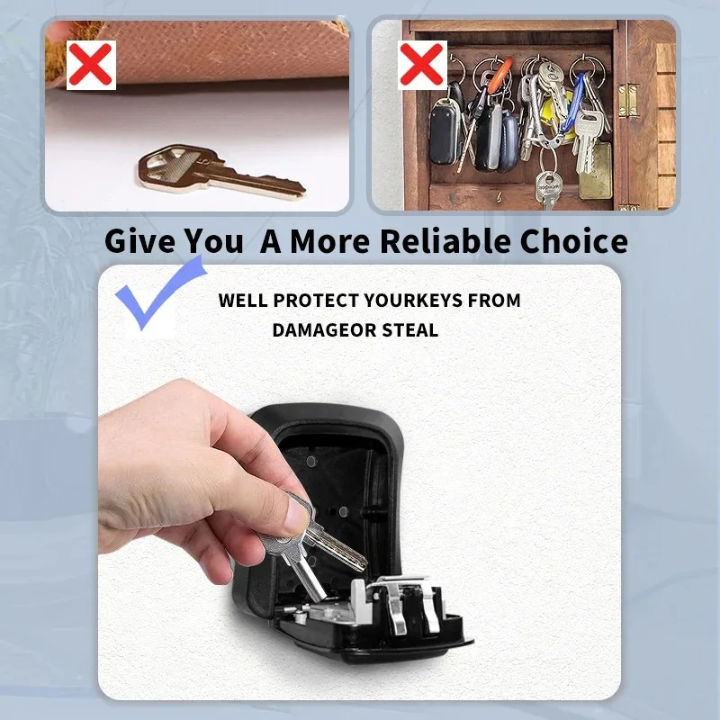 TTlock/Tuya Smart Key Box Outdoor IP65 Waterproof Anti-theft Box Safe Security Intelligent ABS/Metal Smart Wall Mount