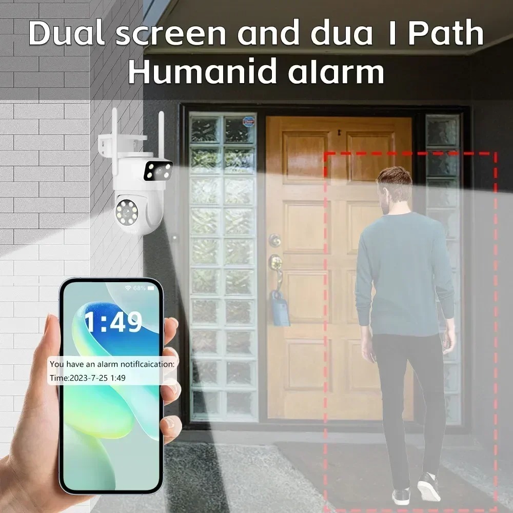 Tuya 5K 10MP Dual Lens WIFI Camera Full HD Dual Screen Ai Human Auto Tracking PTZ Cam Outdoor Security Video Surveillance Camera - Image 3