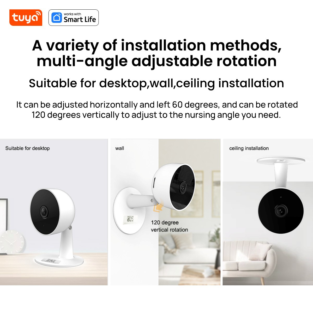 Tuya Smart 3MP HD Indoor Home Security Camera for Baby/Elder/Pet/Nanny, With Real-time APP Alert,2-Way Audio, Human body detection - Image 5