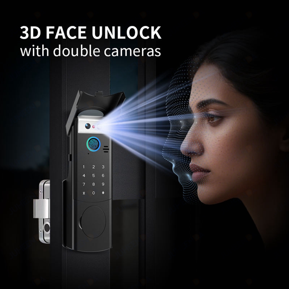 Waterproof Intercom Face Recognition Tuya Wifi Fingerprint Code RFID Card Smart Lock with Doorbell/Rechargeable Li-Battery/Keypa - Image 4