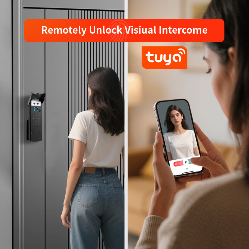 Waterproof Intercom Face Recognition Tuya Wifi Fingerprint Code RFID Card Smart Lock with Doorbell/Rechargeable Li-Battery/Keypa - Image 5