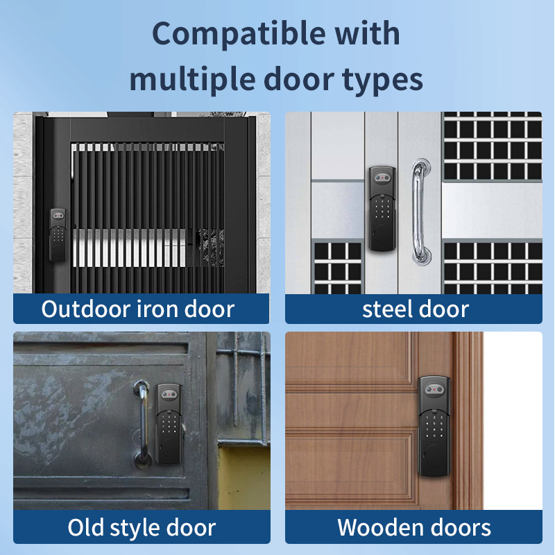 Waterproof Intercom Face Recognition Tuya Wifi Fingerprint Code RFID Card Smart Lock with Doorbell/Rechargeable Li-Battery/Keypa - Image 6