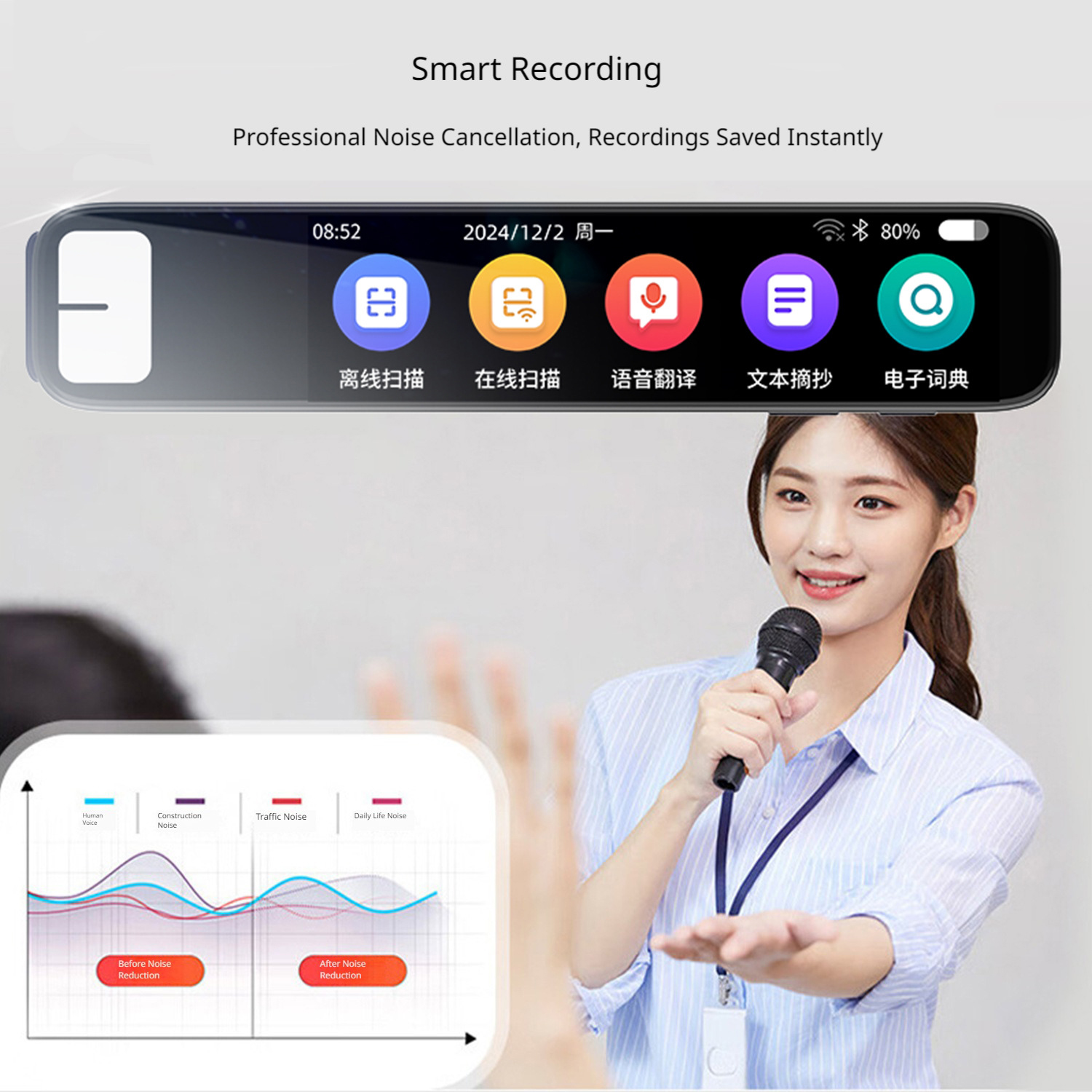 AI Smart Scan Translator Pen 150 Languages Translation Pen for Dyslexia Students & Professionals