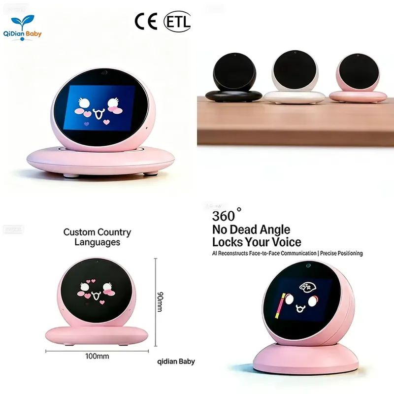 Desktop Educational AI Companion with Voice Interaction 360 Rotation Emotional Expression for Office & Home