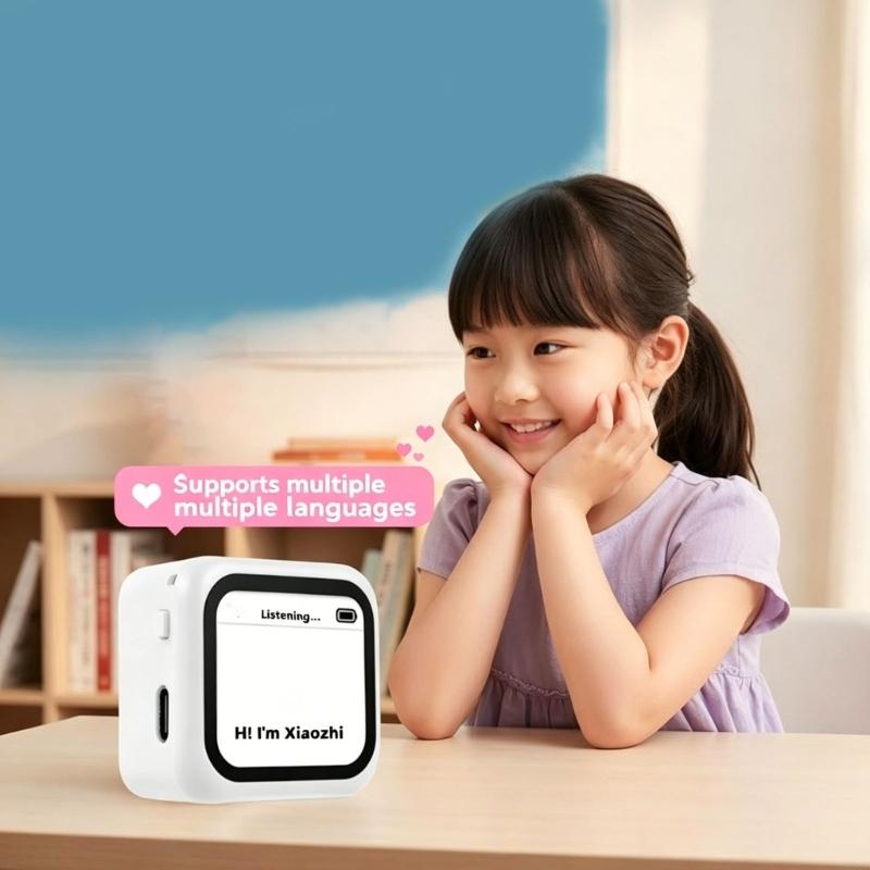 English Voice Robot with Display Screen, WiFi Support and Rechargeable Design for Daily Desk Companion Use Indoors 896C - Image 4
