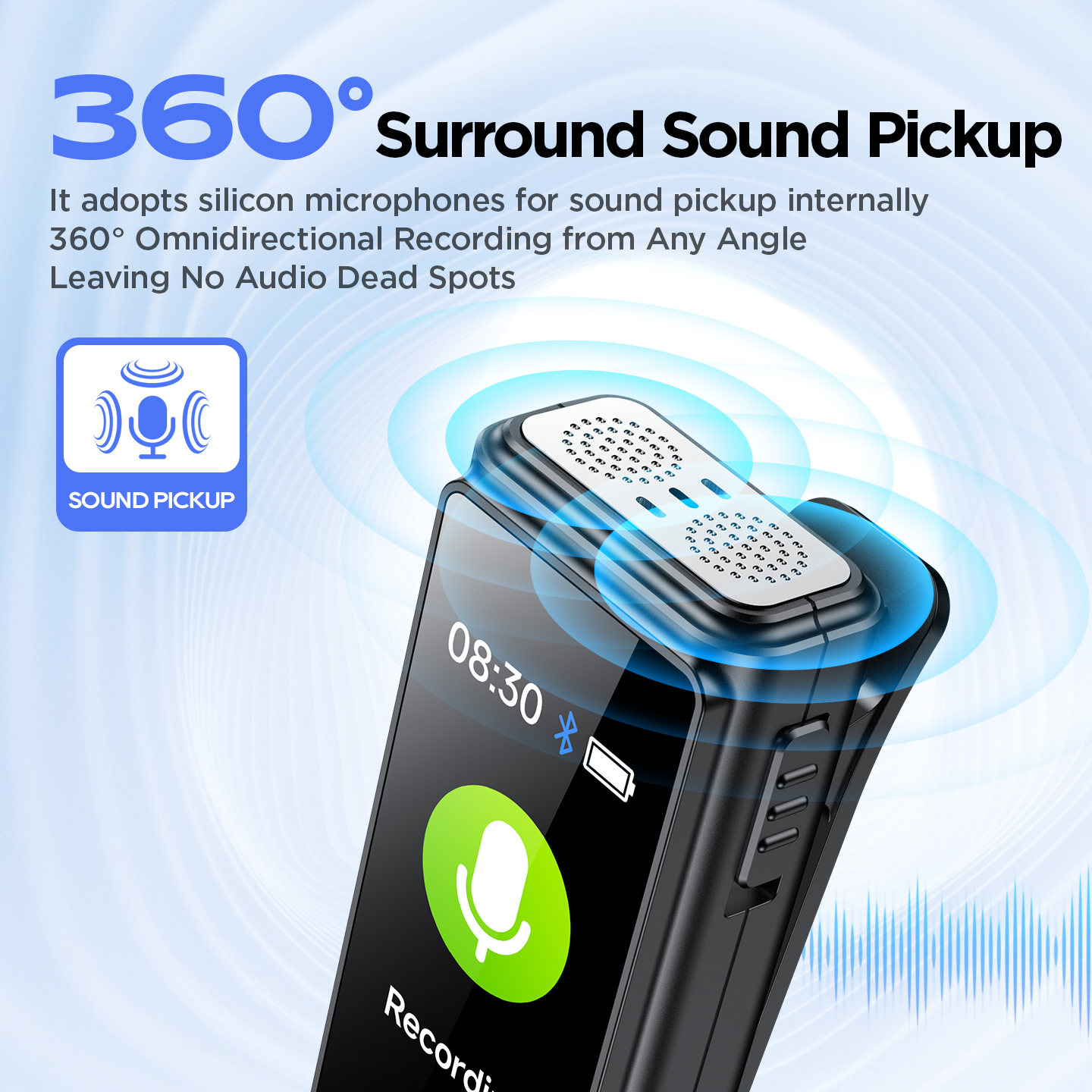 Mini Portable Voice Recorder with Clip Screen, AI Speech to Text, USB Flash Drive Design - for Meetings/Lectures/Interviews, Students - Image 5