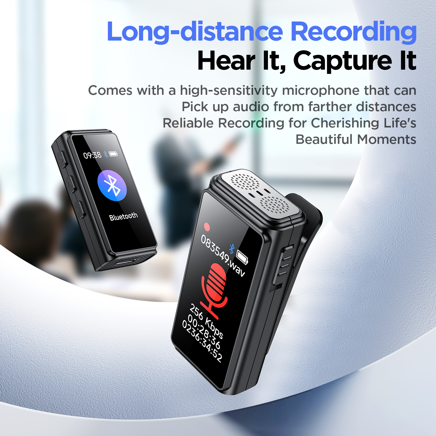Mini Portable Voice Recorder with Clip Screen, AI Speech to Text, USB Flash Drive Design - for Meetings/Lectures/Interviews, Students - Image 6